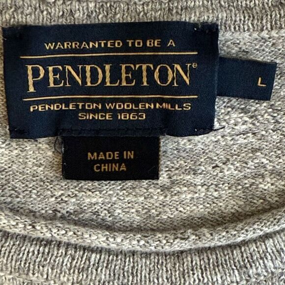 Pendleton Cotton Gray Crew Neck Sweater - Men’s US L - Picture 6 of 7